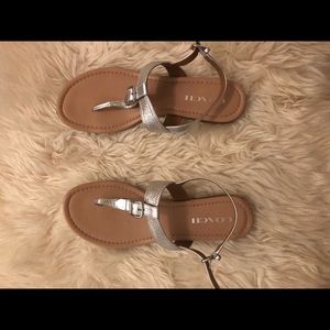 Coach silver sandals